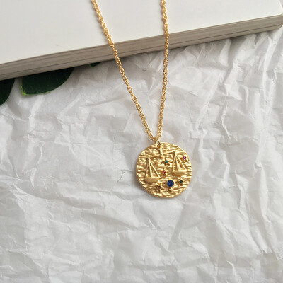 New 12 Zodiac Necklace Pendant necklace Gold Coin stone Constellation Necklace for Women Jewelry Party Gift Drop shipping
New 12 Zodiac Necklace Pendant necklace Gold Coin stone Constellation Necklace for Women Jewelry Party Gift Drop shipping