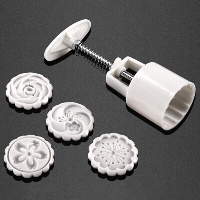 Round Cookie Cutter Hand Pressing Moon Cake Mold 4 Stamp Pastry Baking Gadget Color White
Round Cookie Cutter Hand Pressing Moon Cake Mold 4 Stamp Pastry Baking Gadget Color White