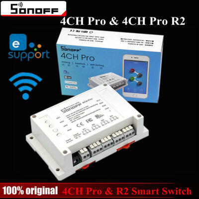 Sonoff 4CH Pro R2 Smart Wifi Switch Home 433MHz RF Wifi Light Switch 4 Gang 3 Working Modes
Sonoff 4CH Pro R2 Smart Wifi Switch Home 433MHz RF Wifi Light Switch 4 Gang 3 Working Modes