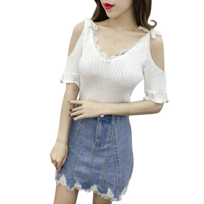 Summer Beach T Shirt Women Casual Stretch V Neck Short Sleeve Tops Tee Cotton Off Shoulder T-Shirts
Summer Beach T Shirt Women Casual Stretch V Neck Short Sleeve Tops Tee Cotton Off Shoulder T-Shirts