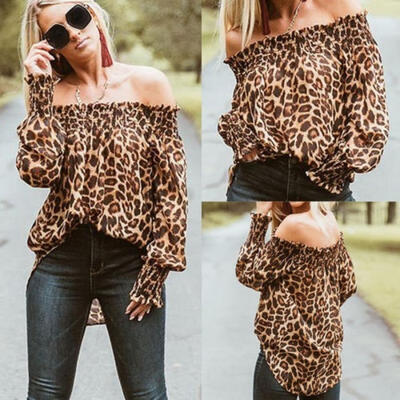 Women Sexy Off Shoulder Leopard Print Long Sleeve Ruffle T-Shirt Pullover Tops Blouse Shirt
Women Sexy Off Shoulder Leopard Print Long Sleeve Ruffle T-Shirt Pullover Tops Blouse Shirt