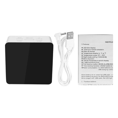 Multifunctional Plastic Mirror LED Night Light Thermometer Digital Wall Clock Lamp Alarm Clock
Multifunctional Plastic Mirror LED Night Light Thermometer Digital Wall Clock Lamp Alarm Clock