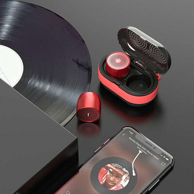 OneDer V17 TWS Mini Bluetooth Speaker Portable Pocket Wireless Speaker Magnetic Feature With Charging Case