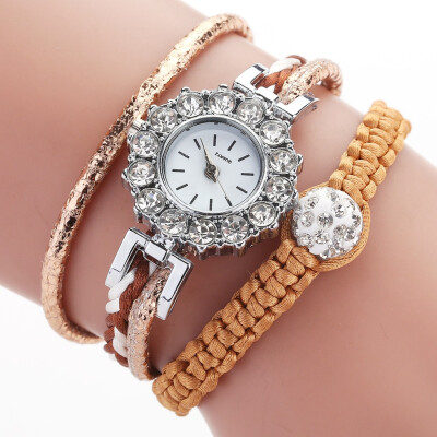 Trend weaving exquisite rhinestone watch duoya brand watch