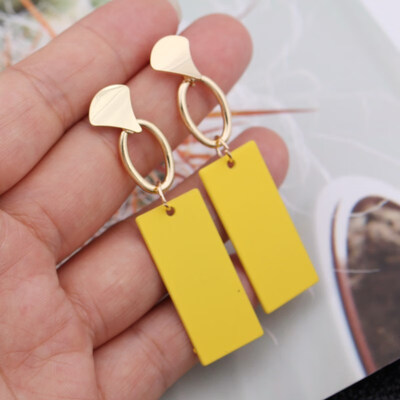 EK741 Korean Candy Color Geometric Rectangular Pendant Drop Earrings for Women Spray Painted Long Exaggerated Brincos Pendientes
EK741 Korean Candy Color Geometric Rectangular Pendant Drop Earrings for Women Spray Painted Long Exaggerated Brincos Pendientes