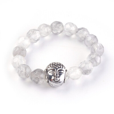 Natural Cloud Quartz Strech Rings with Alloy Buddha Beads Faceted Round Antique Silver Size 8 18mm
Natural Cloud Quartz Strech Rings with Alloy Buddha Beads Faceted Round Antique Silver Size 8 18mm