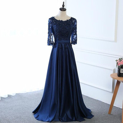 Hot Sale Long Mother of The Bride Dresses Dark Blue Lace Embroidered 34 Sleeve Banquet Evening Dress
Hot Sale Long Mother of The Bride Dresses Dark Blue Lace Embroidered 34 Sleeve Banquet Evening Dress