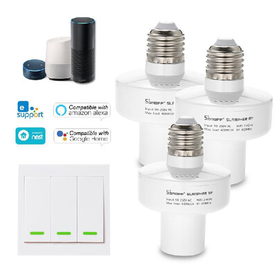 3PCS SONOFF Slampher ITEAD WiFi Smart Light Bulb Holder 433MHz RF E27 Wireless Lamp Holder Compatible with Amazon Alexa & for Goog
3PCS SONOFF Slampher ITEAD WiFi Smart Light Bulb Holder 433MHz RF E27 Wireless Lamp Holder Compatible with Amazon Alexa & for Goog