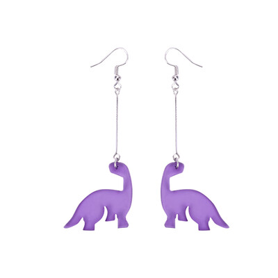 1 Pair Unique Funny Purple Dinosaur Acrylic Ear Drop Ear Studs Earrings Ornament