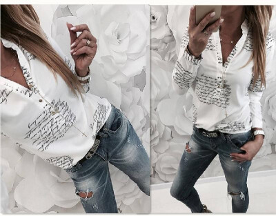 Cross-border for the new Amazon 2019 foreign trade printing V-neck casual letter long sleeve womens shirt spot white
Cross-border for the new Amazon 2019 foreign trade printing V-neck casual letter long sleeve womens shirt spot white