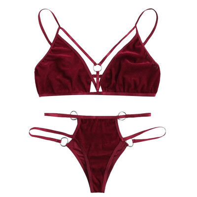 Toponeto New Sexy Women Ring Linked Velvet Lingerie Set Hollowing V-Neck Bra With Thong
Toponeto New Sexy Women Ring Linked Velvet Lingerie Set Hollowing V-Neck Bra With Thong
