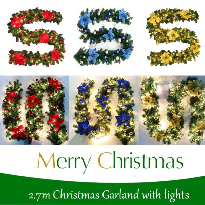 New 270cm Garland Christmas Illuminated LED Light Flower Ball Decoration Pine Xmas Festive Wreath Stairs Fireplace
New 270cm Garland Christmas Illuminated LED Light Flower Ball Decoration Pine Xmas Festive Wreath Stairs Fireplace