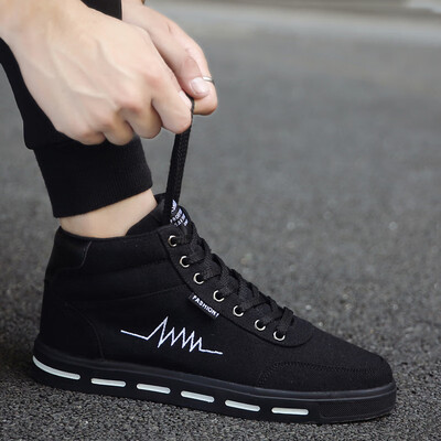 Summer High-Upper Shoes Mens Korean Version Baitao Leisure Mens Shoes Autumn Canvas Board Shoes Tidal Shoes
Summer High-Upper Shoes Mens Korean Version Baitao Leisure Mens Shoes Autumn Canvas Board Shoes Tidal Shoes