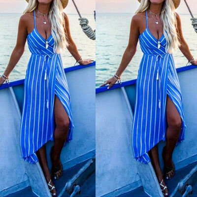 Summer Womens Boho Striped Cami Maxi Dress Lady Strappy Tropical Pastels Evening Cocktail Party Beach Long Dress Sundress
Summer Womens Boho Striped Cami Maxi Dress Lady Strappy Tropical Pastels Evening Cocktail Party Beach Long Dress Sundress