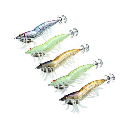 Lixada 5pcs 12cm21g Noctilucent Fishing Shrimp Lure Prawn Squid Bait Hard Artificial Fishing Set with Squid Jigs Hook Lead Weight
Lixada 5pcs 12cm21g Noctilucent Fishing Shrimp Lure Prawn Squid Bait Hard Artificial Fishing Set with Squid Jigs Hook Lead Weight