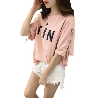 Women Summer Lace Up T-Shirt O-Neck Print Casual Top Half Sleeves Basic Female T-shirt -5XL
Women Summer Lace Up T-Shirt O-Neck Print Casual Top Half Sleeves Basic Female T-shirt -5XL