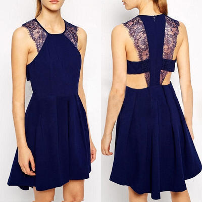 Fashion Sexy Women´s Summer Lace Sleeveless Evening Party Beach Dress Short Mini Dress Navy Blue Black
Fashion Sexy Women´s Summer Lace Sleeveless Evening Party Beach Dress Short Mini Dress Navy Blue Black