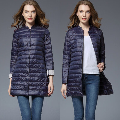 Roseonmyhand Womens Casual O-neck Light Coat Solid Color Long Button Pocket Down Jackets
Roseonmyhand Womens Casual O-neck Light Coat Solid Color Long Button Pocket Down Jackets