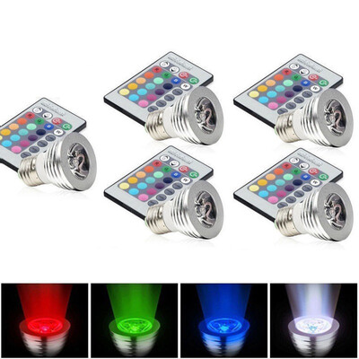 5-pack Colorful Lights 3W 27E RGB LED Magic Spot Light Bulb Light With Remote Control Five Lights
5-pack Colorful Lights 3W 27E RGB LED Magic Spot Light Bulb Light With Remote Control Five Lights