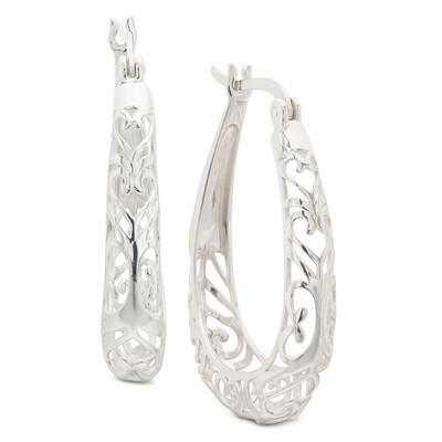 1 Pair Luxury Hollow Earrings Circle Ear Hoop Stud Party Wedding Women