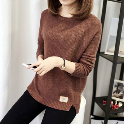 Sweater Women Simple Casual Long-sleeved Round Neck Sweater Loose Style Solid Color Knit Bottoming Top
Sweater Women Simple Casual Long-sleeved Round Neck Sweater Loose Style Solid Color Knit Bottoming Top