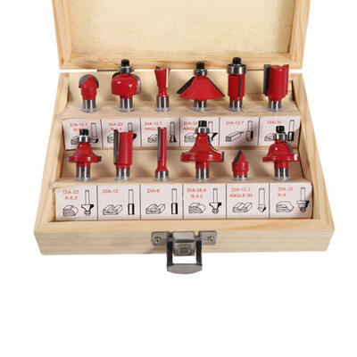 Greensen 12pcs 8mm Shank Cemented Carbide Router Bit Woodworking Cutter Bit Set in Wood Case Box
Greensen 12pcs 8mm Shank Cemented Carbide Router Bit Woodworking Cutter Bit Set in Wood Case Box