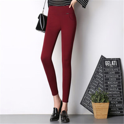 Women Flat Skinny Pencil Pants Ladies Elastic High Waist Pockets Trousers OL Style Work Pants
Women Flat Skinny Pencil Pants Ladies Elastic High Waist Pockets Trousers OL Style Work Pants