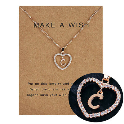 Make A Wish 26 Letters Alphabet Pendant Necklace Cubic Zirconia Love Heart Crystal Charm Necklace for Women Jewelry With Card
Make A Wish 26 Letters Alphabet Pendant Necklace Cubic Zirconia Love Heart Crystal Charm Necklace for Women Jewelry With Card