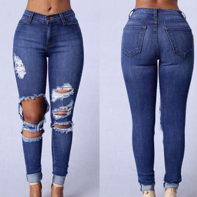New Sexy Women Ripped Jeans High Waist Holes Functional Pockets Destroyed Skinny Jeans Blue
New Sexy Women Ripped Jeans High Waist Holes Functional Pockets Destroyed Skinny Jeans Blue