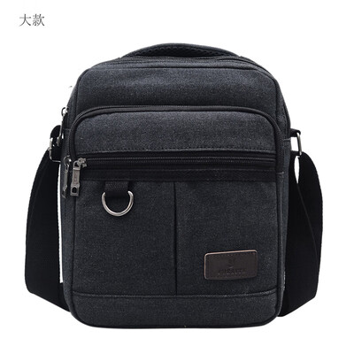 Mens canvas bags inclined handbag Korean version fashion leisure 100 sets mens bags business small handbag inclined handbag rece