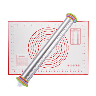 Stainless Steel Rolling Pins With Adjustable Thickness Rings And Silicone Baking Pastry Mat Kitchen Baking Tool Set
Stainless Steel Rolling Pins With Adjustable Thickness Rings And Silicone Baking Pastry Mat Kitchen Baking Tool Set
