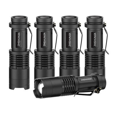 5 Pack Bright 1200LM Mini Focusing LED Flashlight 5 Modes Waterproof Telescopic Flashlights 18650 Battery Powered
5 Pack Bright 1200LM Mini Focusing LED Flashlight 5 Modes Waterproof Telescopic Flashlights 18650 Battery Powered