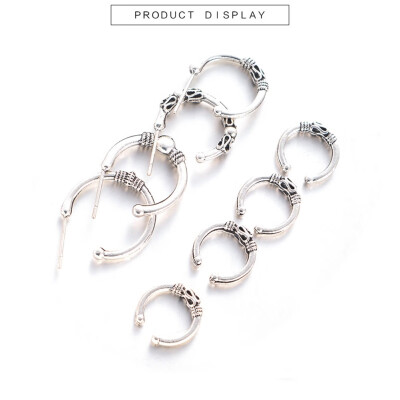 Jewelry Fashion Accessories 8PCSSet Women Fashion Small Round Circle Hoop Earrings Set