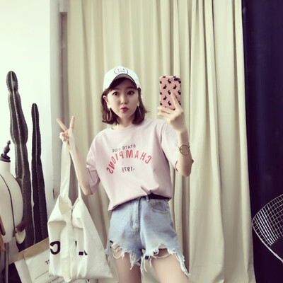 Women Girls Casual Short Sleeve Letter Pattern Solid Color T-shirt Loose Big Size Tee-shirt
Women Girls Casual Short Sleeve Letter Pattern Solid Color T-shirt Loose Big Size Tee-shirt