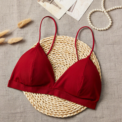 French Triangle Cup Thread Thin Shoulder Strap Beauty Back Bra Sexy Deep V-Neck Solid Color Tube Top
French Triangle Cup Thread Thin Shoulder Strap Beauty Back Bra Sexy Deep V-Neck Solid Color Tube Top