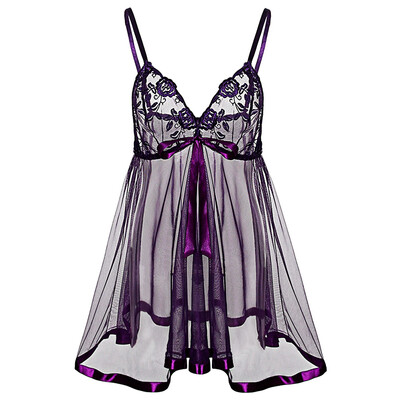 See Through Spaghetti Strap Plus Size Babydoll