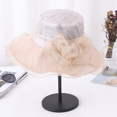 Summer Hat Women Wide Brim Sun Hat Wedding Church Sea Beach Hats for Women Floppy Ladies Hat