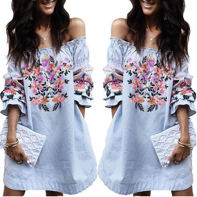 Women Ladies Girls Summer Fashion Off Shoulder T-shirts Dress Floral Ruffle Sleeve Short Dresses
Women Ladies Girls Summer Fashion Off Shoulder T-shirts Dress Floral Ruffle Sleeve Short Dresses