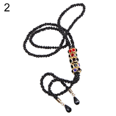 Womens Dress Sweater Necklace Rhinestone Charm Pendant Long Black Chain Jewelry Gift
Womens Dress Sweater Necklace Rhinestone Charm Pendant Long Black Chain Jewelry Gift