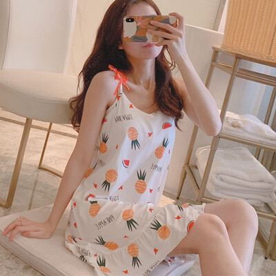 Summer Sweet Cute Print Sling Nightdress Fashion Lightweight Ruffled Nightdress With Chest Pad
Summer Sweet Cute Print Sling Nightdress Fashion Lightweight Ruffled Nightdress With Chest Pad