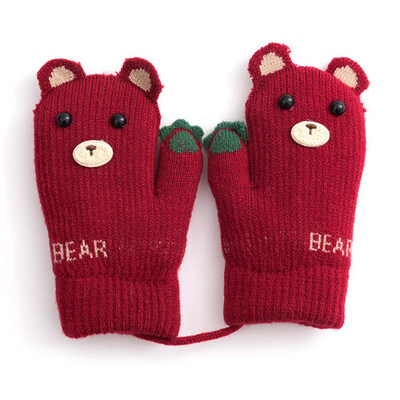 Winter Child Cold Protection Gloves Cute Bear Caricature Halter Knitting Warm Mittens Print Baby Gloves 3-5 Years red
Winter Child Cold Protection Gloves Cute Bear Caricature Halter Knitting Warm Mittens Print Baby Gloves 3-5 Years red