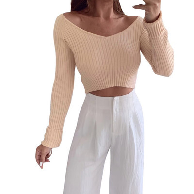 Autumn Sexy Deep V Neck Sweater Womens Pullover Short Styles Slim Bottoming Sweaters Female Cotton Long Sleeve Tops Femme
Autumn Sexy Deep V Neck Sweater Womens Pullover Short Styles Slim Bottoming Sweaters Female Cotton Long Sleeve Tops Femme