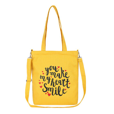 Fashion Letters Design Womens Casual Canvas Single Shoulder Crossbody Bag