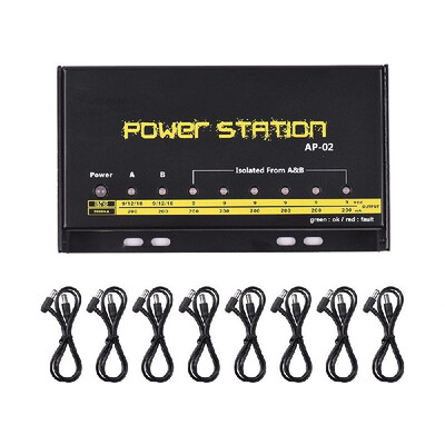 Guitar Pedal Power Supply 8 DC Outputs for 9V 12V 18V Effect Pedal Boards Power Station Box
Guitar Pedal Power Supply 8 DC Outputs for 9V 12V 18V Effect Pedal Boards Power Station Box