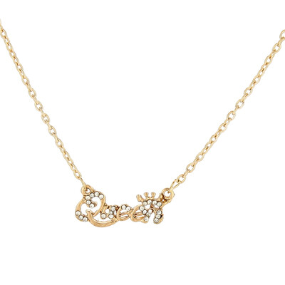 Women Queen Letter Pendant Necklace Gold Silver Color Alloy Crystal Pendant Female Choker
Women Queen Letter Pendant Necklace Gold Silver Color Alloy Crystal Pendant Female Choker