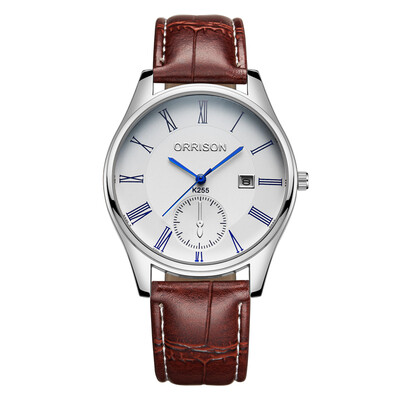 Orison large dial mens fashion belts mens watches student couples thin business quartz watches