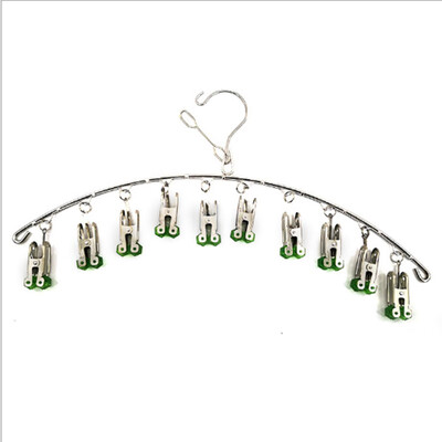 JINLING Stainless steel folding windproof hanger 10 clips Home 10648