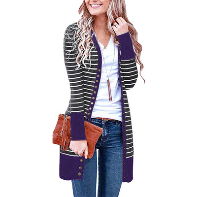 Toponeto Women Casual Long Sleeve Stripe Patchwork Long Cardigan Tops Blouse Coat
Toponeto Women Casual Long Sleeve Stripe Patchwork Long Cardigan Tops Blouse Coat