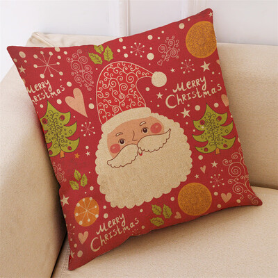 Gobestart New Christmas Cotton Linen Pillow Case Sofa Cushion Cover Home Decor