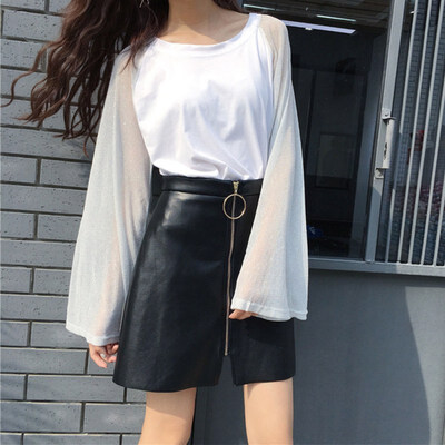 Aummer Korean style slimming mesh bottoming tshirt girl long sleeve sexy flare sleeve sun protection clothing top tee
Aummer Korean style slimming mesh bottoming tshirt girl long sleeve sexy flare sleeve sun protection clothing top tee